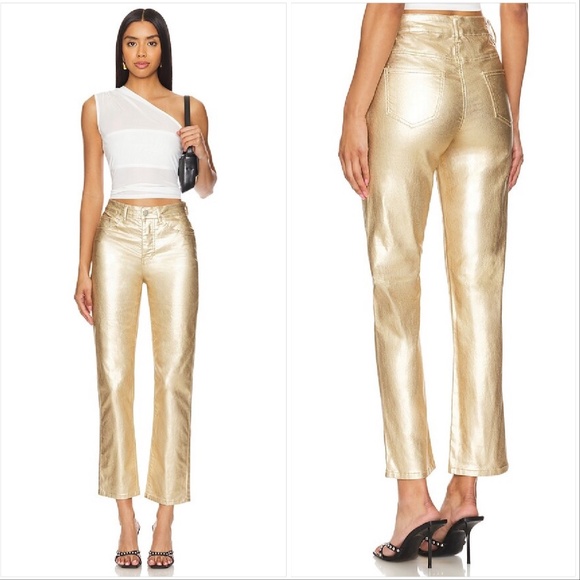 Superdown regina metallic gold jean high rise XXS - Picture 1 of 9